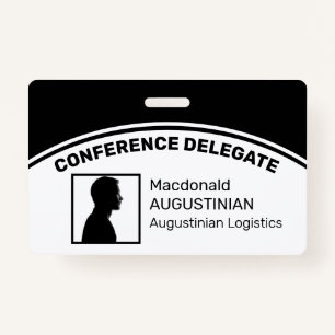 Customised Logo Photo ID Delegate BLACK ID Badge