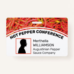 Customised Logo Photo ID Delegate CHILLI PEPPERS ID Badge