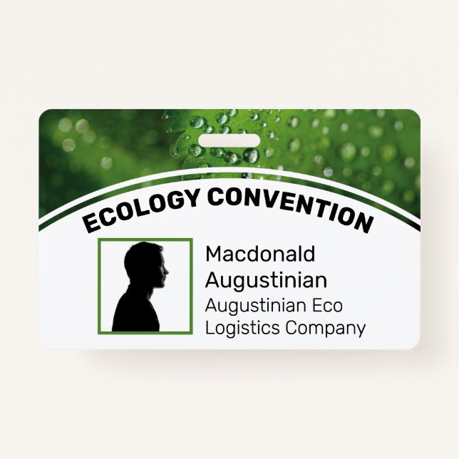 Customised Logo Photo ID DELEGATE Eco Greenery ID Badge (Front)