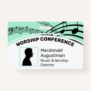 Customised Logo Photo ID Delegate MUSIC STAVES ID Badge