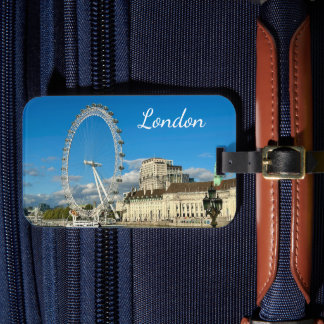 Customised London Eye Ferris Wheel and Thames Luggage Tag