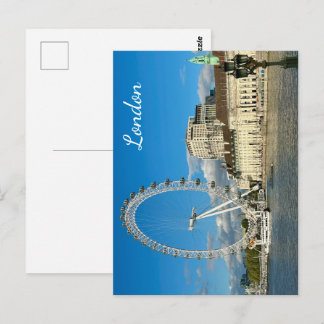 Customised London Eye Ferris Wheel and Thames Postcard