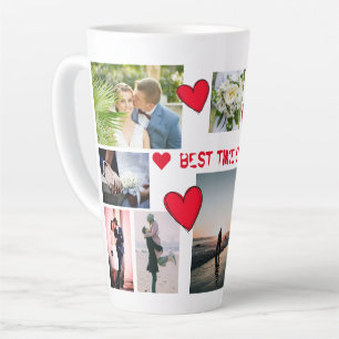 Customised Love BEST TIME EVER Collage 12 Photos Latte Mug