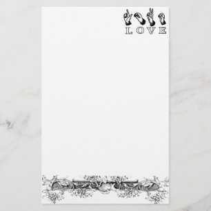 Customised Love Hand Sign Stationery