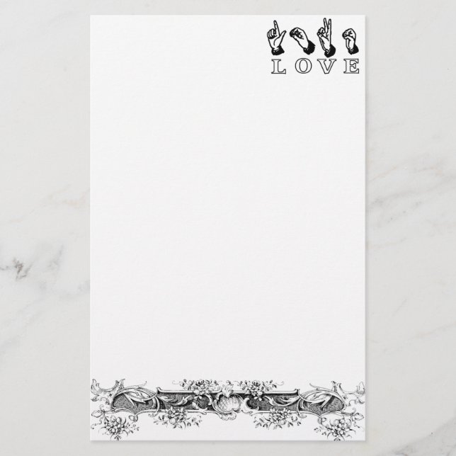 Customised Love Hand Sign Stationery (Front)