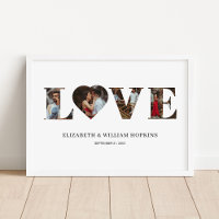 Customised Love Heart 4 Photo Print Poster