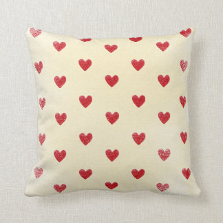 Customised Love Heart Cushion Cream and Red