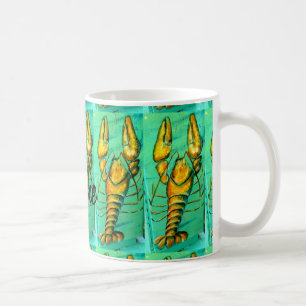 customised maine lobsters green coffee mug