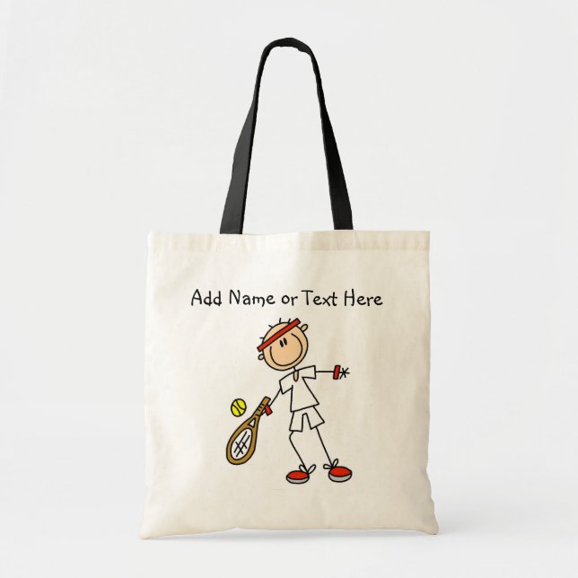 Customised Male Tennis Player Tote  Bag (Front)