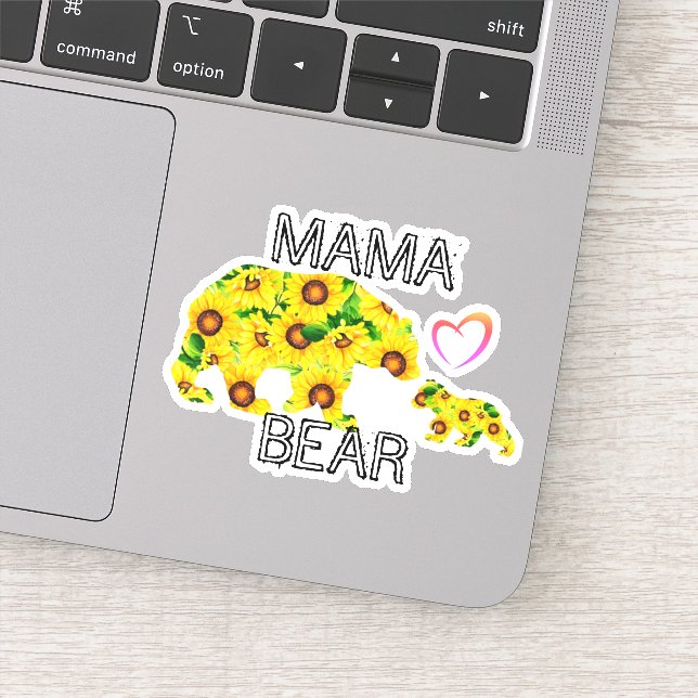 Customised MAMA BEAR Sunflowers Best Mum Decal (Detail)