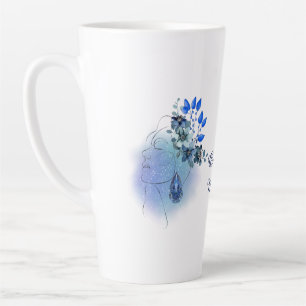 Customised, March,  Aquamarine Serenity Latte Mug