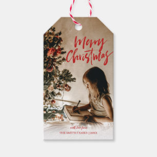 Customised Merry Christmas Add your Photo Gift T Tags
