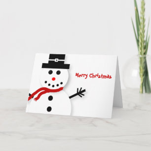 Customised Merry Christmas Snowman Christmas Cards