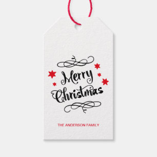 Customised "Merry Christmas" Typography Gift Tags