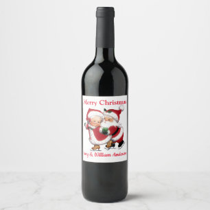 Customised Merry Christmas Wine Label