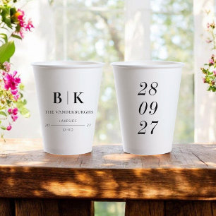 Customised Minimalistic Wedding Bridal Engagement Paper Cups