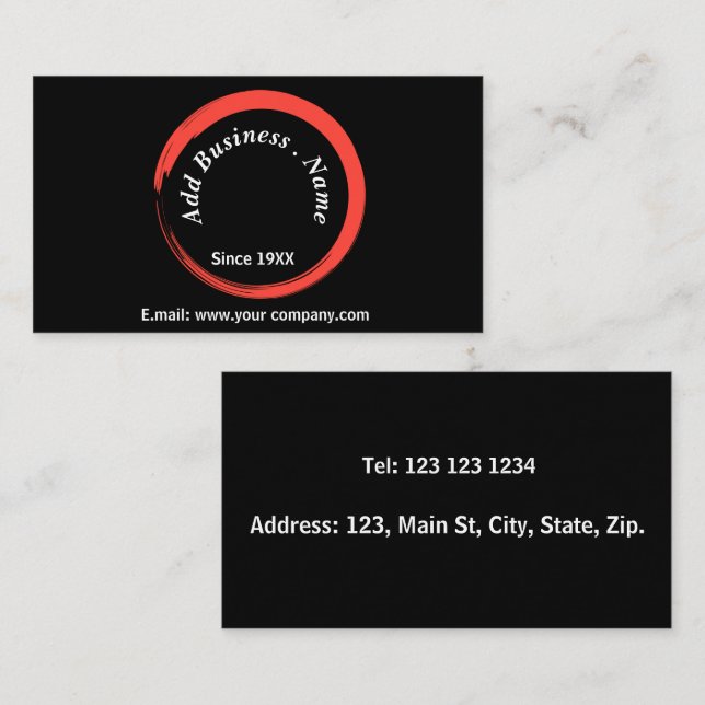  Customised Modern Black Professional  Business Card (Front/Back)