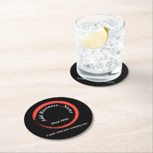 Customised Modern Black Professional Round Paper Coaster