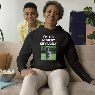 Customised Modern Black White Text And Pet Photo Hoodie