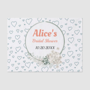 Customised Modern Floral Frame Bridal Shower Pape Tissue Paper