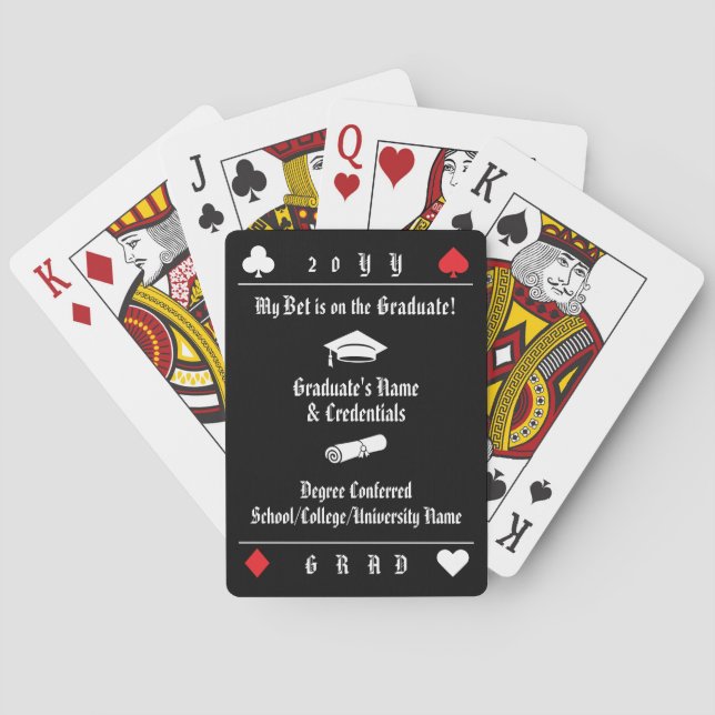 Customised, Modern Graduation Playing Cards Suits (Back)
