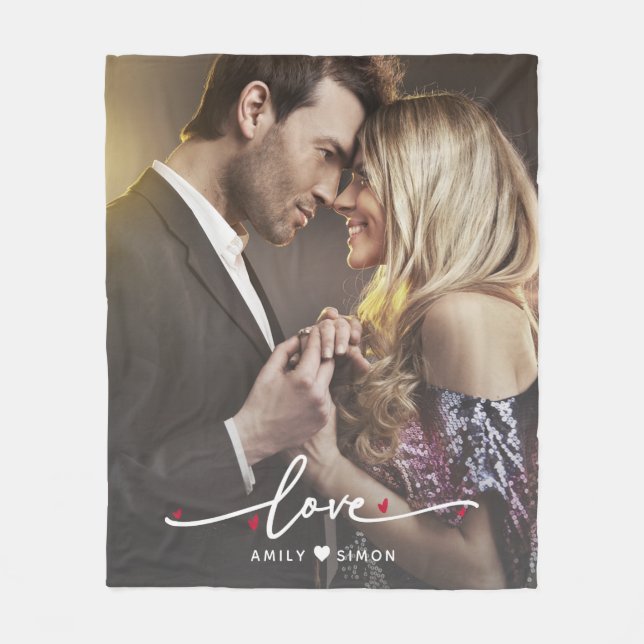 Customised Modern Love Minimal 1 Photo Blanket (Front)