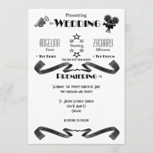 Customised Modern Movie Buff Wedding Invitation