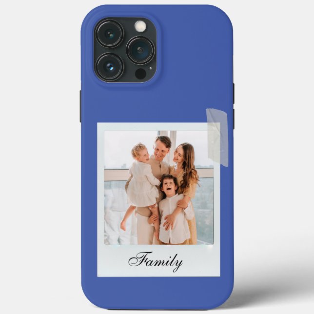 customised modern navy blue Vintage iPhone Case (Back)