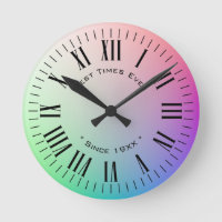Customised Modern Roman Numerals, Colourful Rainbo