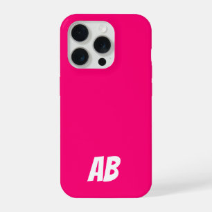 Customised Modern Stylish Name Minimal Royal Pink iPhone 15 Pro Case