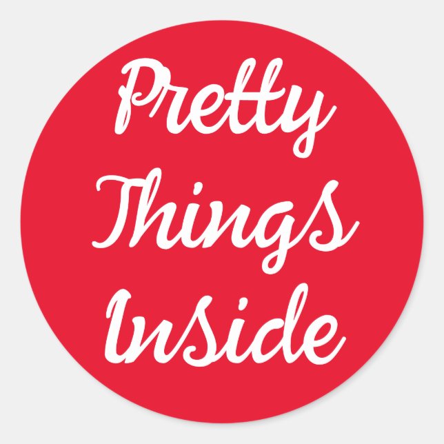 Customised Modern Stylish Pretty things Inside. Classic Round Sticker (Front)