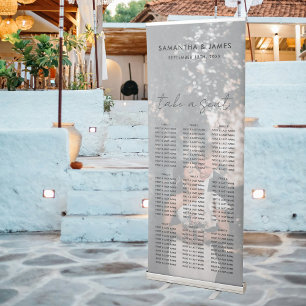 Customised Modern Wedding Photo DIY Seating Chart Retractable Banner