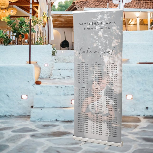Customised Modern Wedding Photo DIY Seating Chart Retractable Banner (Customized Modern Wedding Photo DIY Seating Chart Retractable Banner)