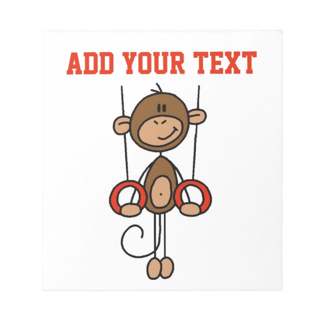 Customised Monkey Gymnast on Rings Note Pad (Front)