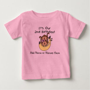 Customised Monkey Twin Boy and Girl Tshirt