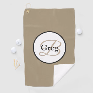 Customised Monogram Brown White Golf Towel