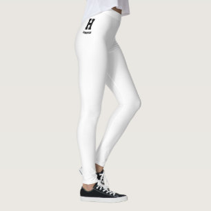 Customised Monogram Classy Holiday Vacation White Leggings