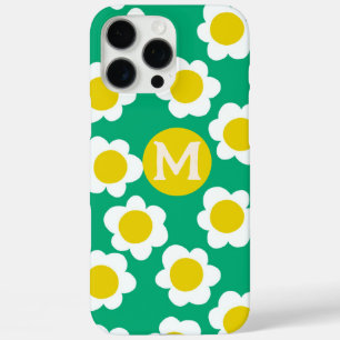 Customised Monogram Hand-drawn Daisy flowers iPhone 16 Pro Max Case