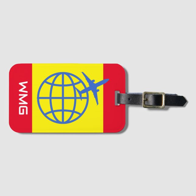 Customised Monogram Luggage Tag (Front Horizontal)