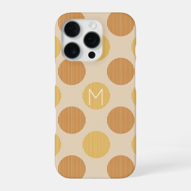 Customised Monogram Modern Circles iPhone Case (Back)