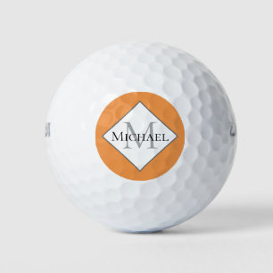 Customised Monogram Orange Golf Balls