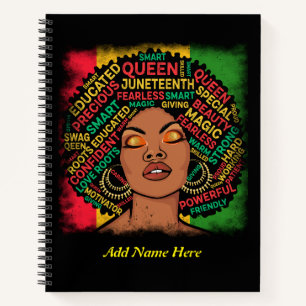 Customised Motivational Black Girl Notebook