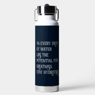 Customised Motivational Water Quotes white fonts Water Bottle