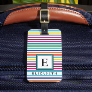 Customised Multicolor Red Blue Yellow Colour Block Luggage Tag