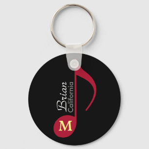 customised musician music-note key ring