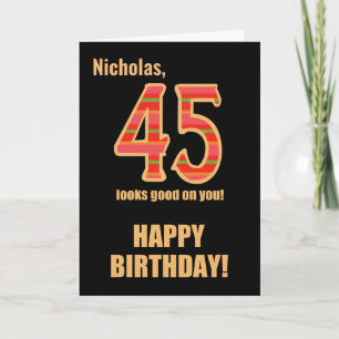 Customised Name 45th Birthday for Him  Card