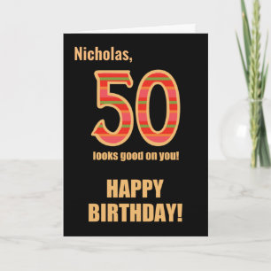 Customised Name 50th Birthday for Him Card
