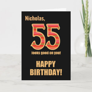 Customised Name 55th Birthday for Him  Card