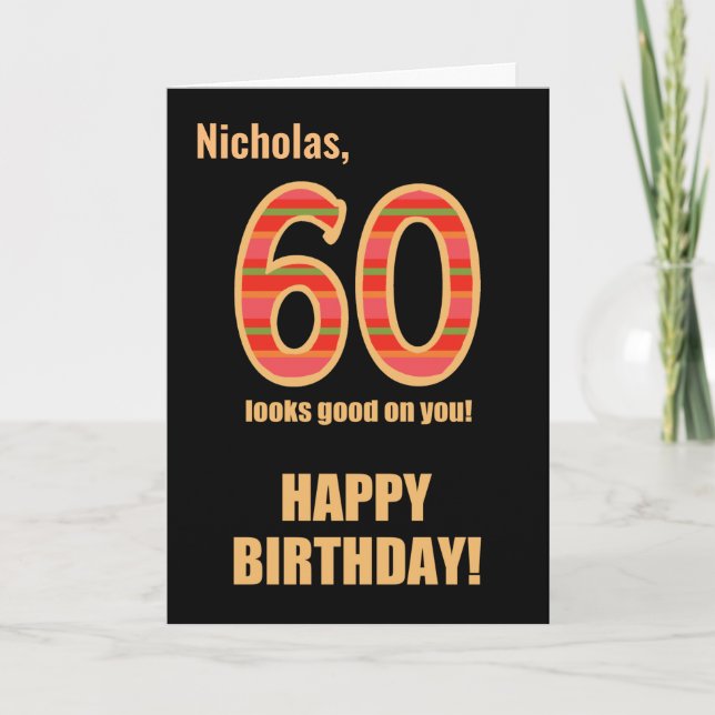 Customised Name 60th Birthday for Him  Card (Front)