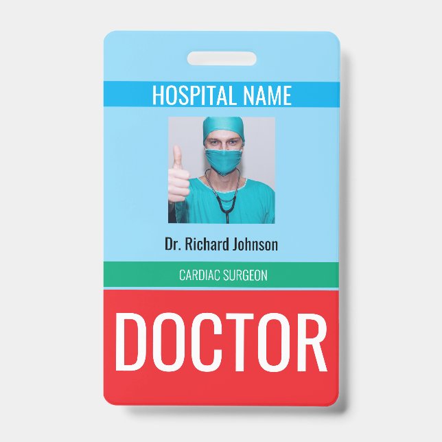 Customised Name and Photo | Doctor ID Card Badge (Front)